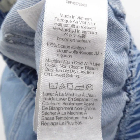 Madewell Womens Denim Pull-On Paperbag Utility Shorts Blue Elastic Waist Size 25 - Picture 8 of 9